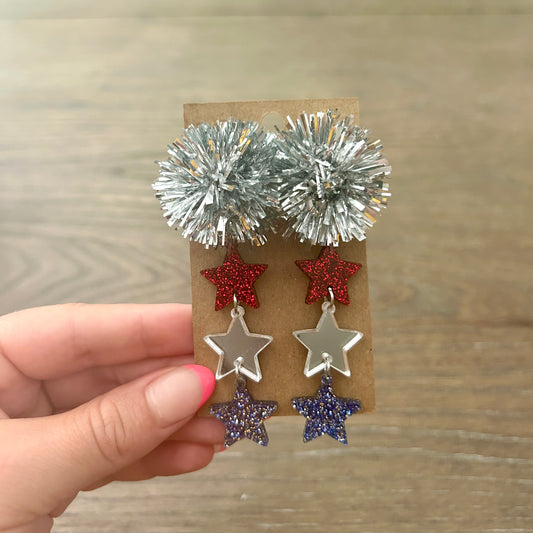 Silver Fireworks Earrings