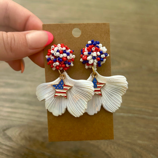 Stars and Stripes Ginkgo Earrings