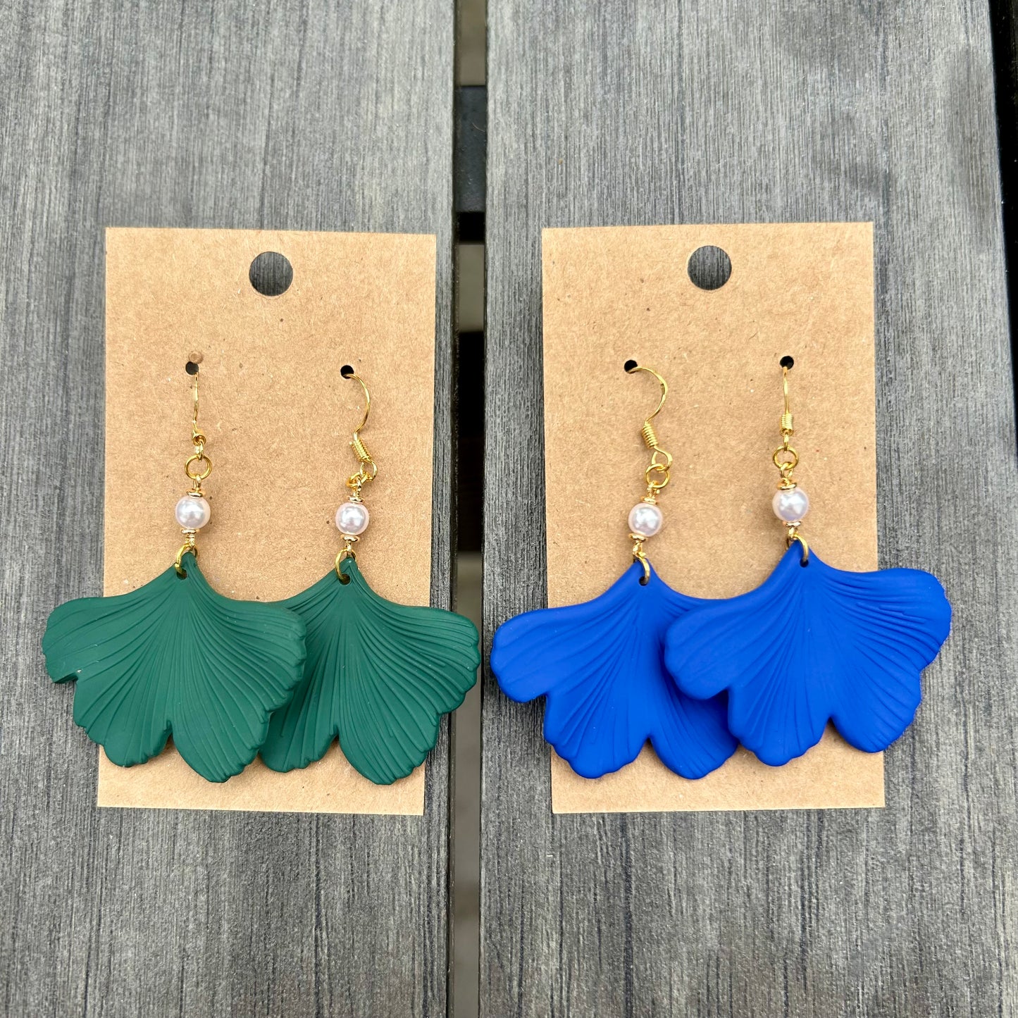 Petite Pearl Ginkgo Earrings