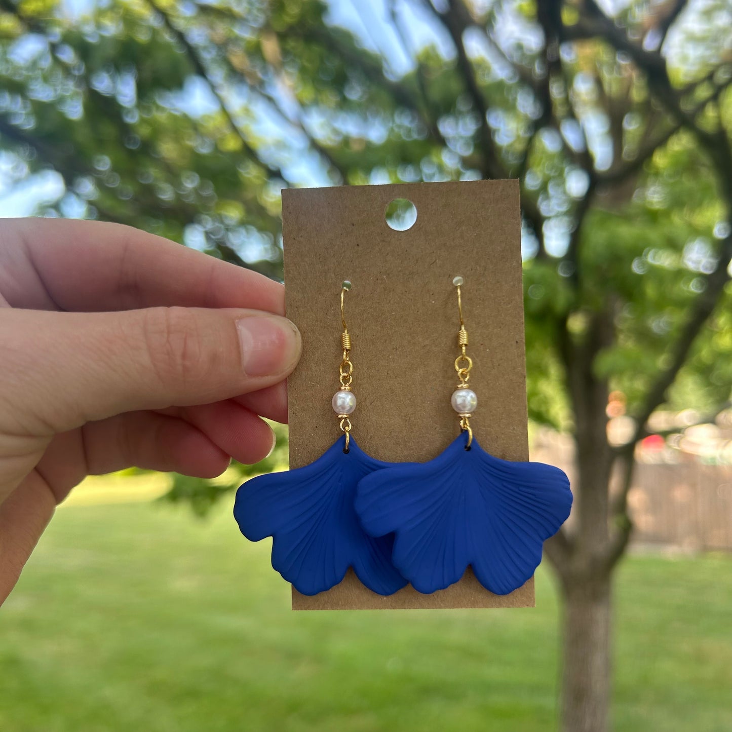 Petite Pearl Ginkgo Earrings